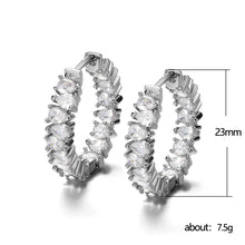 Load image into Gallery viewer, Hot Selling Gold Plated Iced Out Diamond Earrings Luxury Silver Plated Copper Zircon Hoop Earring For Women