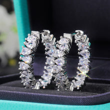 Load image into Gallery viewer, Hot Selling Gold Plated Iced Out Diamond Earrings Luxury Silver Plated Copper Zircon Hoop Earring For Women
