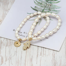 Load image into Gallery viewer, 2022 Charm Evil Eye Bracelet For Woman Natural Freshwater Pearl Beads Turkish Zircon Blue Eyes Women Bracelet Jewelry Set