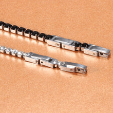 Load image into Gallery viewer, 2022 Luxury Adjustable Titanium Double Buckle Zircon Tennis Bracelets For Women Stainless Steel Silver Tennis Chain Bracelet