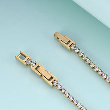 Load image into Gallery viewer, 2022 Luxury Adjustable Titanium Double Buckle Zircon Tennis Bracelets For Women Stainless Steel Silver Tennis Chain Bracelet