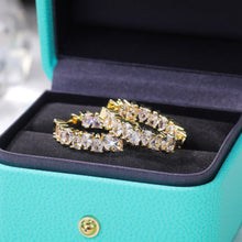 Load image into Gallery viewer, Hot Selling Gold Plated Iced Out Diamond Earrings Luxury Silver Plated Copper Zircon Hoop Earring For Women
