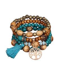 Load image into Gallery viewer, Bohemian style multi-layer wood bead beaded bracele wholesale jewelry