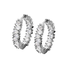 Load image into Gallery viewer, Hot Selling Gold Plated Iced Out Diamond Earrings Luxury Silver Plated Copper Zircon Hoop Earring For Women