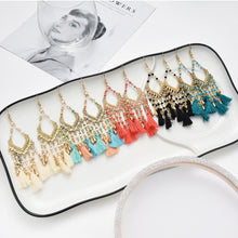 Load image into Gallery viewer, Cross-border new hotselling Bohemian Wholesale handmade long tassel bead earrings