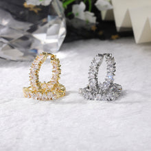 Load image into Gallery viewer, Hot Selling Gold Plated Iced Out Diamond Earrings Luxury Silver Plated Copper Zircon Hoop Earring For Women