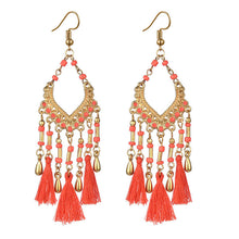 Load image into Gallery viewer, Cross-border new hotselling Bohemian Wholesale handmade long tassel bead earrings