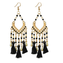 Load image into Gallery viewer, Cross-border new hotselling Bohemian Wholesale handmade long tassel bead earrings
