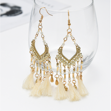 Load image into Gallery viewer, Cross-border new hotselling Bohemian Wholesale handmade long tassel bead earrings