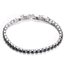 Load image into Gallery viewer, 2022 Luxury Adjustable Titanium Double Buckle Zircon Tennis Bracelets For Women Stainless Steel Silver Tennis Chain Bracelet