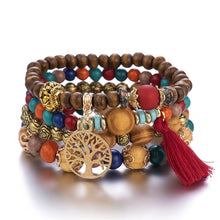 Load image into Gallery viewer, Bohemian style multi-layer wood bead beaded bracele wholesale jewelry