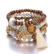 Load image into Gallery viewer, Bohemian style multi-layer wood bead beaded bracele wholesale jewelry