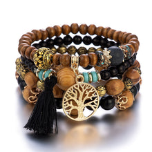Load image into Gallery viewer, Bohemian style multi-layer wood bead beaded bracele wholesale jewelry