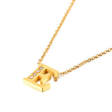Load image into Gallery viewer, Charm Shiny Cubic Zircon Stainless Steel Initial Word 26 Letter A to Z CZ Alphabet Pendant Chain Necklace For Women Wholesale