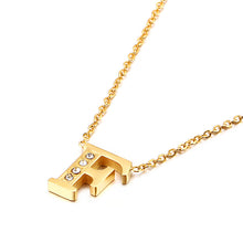 Load image into Gallery viewer, Charm Shiny Cubic Zircon Stainless Steel Initial Word 26 Letter A to Z CZ Alphabet Pendant Chain Necklace For Women Wholesale