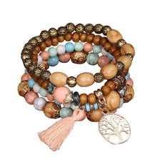 Load image into Gallery viewer, Bohemian style multi-layer wood bead beaded bracele wholesale jewelry