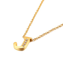 Load image into Gallery viewer, Charm Shiny Cubic Zircon Stainless Steel Initial Word 26 Letter A to Z CZ Alphabet Pendant Chain Necklace For Women Wholesale