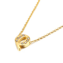 Load image into Gallery viewer, Charm Shiny Cubic Zircon Stainless Steel Initial Word 26 Letter A to Z CZ Alphabet Pendant Chain Necklace For Women Wholesale
