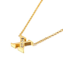 Load image into Gallery viewer, Charm Shiny Cubic Zircon Stainless Steel Initial Word 26 Letter A to Z CZ Alphabet Pendant Chain Necklace For Women Wholesale