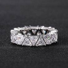 Load image into Gallery viewer, Hot Selling Jewelry Full Circle Full Circle Single Row Triangle Zircon Ring For Women Blingbling Female Gift Ring
