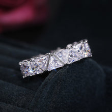 Load image into Gallery viewer, Hot Selling Jewelry Full Circle Full Circle Single Row Triangle Zircon Ring For Women Blingbling Female Gift Ring
