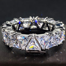 Load image into Gallery viewer, Hot Selling Jewelry Full Circle Full Circle Single Row Triangle Zircon Ring For Women Blingbling Female Gift Ring
