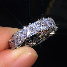 Load image into Gallery viewer, Hot Selling Jewelry Full Circle Full Circle Single Row Triangle Zircon Ring For Women Blingbling Female Gift Ring
