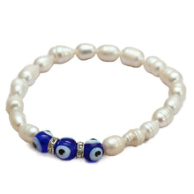Load image into Gallery viewer, 2022 Charm Evil Eye Bracelet For Woman Natural Freshwater Pearl Beads Turkish Zircon Blue Eyes Women Bracelet Jewelry Set
