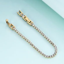Load image into Gallery viewer, 2022 Luxury Adjustable Titanium Double Buckle Zircon Tennis Bracelets For Women Stainless Steel Silver Tennis Chain Bracelet
