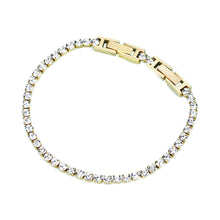 Load image into Gallery viewer, 2022 Luxury Adjustable Titanium Double Buckle Zircon Tennis Bracelets For Women Stainless Steel Silver Tennis Chain Bracelet
