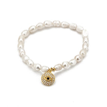 Load image into Gallery viewer, 2022 Charm Evil Eye Bracelet For Woman Natural Freshwater Pearl Beads Turkish Zircon Blue Eyes Women Bracelet Jewelry Set
