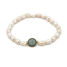 Load image into Gallery viewer, 2022 Charm Evil Eye Bracelet For Woman Natural Freshwater Pearl Beads Turkish Zircon Blue Eyes Women Bracelet Jewelry Set
