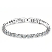 Load image into Gallery viewer, 2022 Luxury Adjustable Titanium Double Buckle Zircon Tennis Bracelets For Women Stainless Steel Silver Tennis Chain Bracelet

