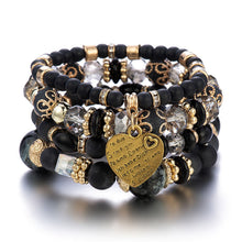 Load image into Gallery viewer, 2022 Fashion Jewelry Multi Layer Bead Beaded Boho Woman Stack Personalized Heart Charm Set high Quality Bracelet Set
