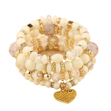 Load image into Gallery viewer, 2022 Fashion Jewelry Multi Layer Bead Beaded Boho Woman Stack Personalized Heart Charm Set high Quality Bracelet Set
