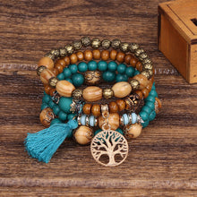 Load image into Gallery viewer, Bohemian style multi-layer wood bead beaded bracele wholesale jewelry
