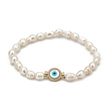 Load image into Gallery viewer, 2022 Charm Evil Eye Bracelet For Woman Natural Freshwater Pearl Beads Turkish Zircon Blue Eyes Women Bracelet Jewelry Set
