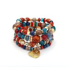 Load image into Gallery viewer, 2022 Fashion Jewelry Multi Layer Bead Beaded Boho Woman Stack Personalized Heart Charm Set high Quality Bracelet Set
