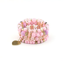 Load image into Gallery viewer, 2022 Fashion Jewelry Multi Layer Bead Beaded Boho Woman Stack Personalized Heart Charm Set high Quality Bracelet Set
