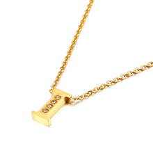 Load image into Gallery viewer, Charm Shiny Cubic Zircon Stainless Steel Initial Word 26 Letter A to Z CZ Alphabet Pendant Chain Necklace For Women Wholesale

