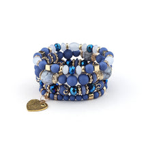 Load image into Gallery viewer, 2022 Fashion Jewelry Multi Layer Bead Beaded Boho Woman Stack Personalized Heart Charm Set high Quality Bracelet Set
