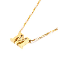 Load image into Gallery viewer, Charm Shiny Cubic Zircon Stainless Steel Initial Word 26 Letter A to Z CZ Alphabet Pendant Chain Necklace For Women Wholesale
