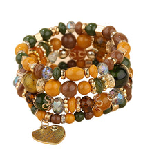 Load image into Gallery viewer, 2022 Fashion Jewelry Multi Layer Bead Beaded Boho Woman Stack Personalized Heart Charm Set high Quality Bracelet Set
