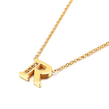 Load image into Gallery viewer, Charm Shiny Cubic Zircon Stainless Steel Initial Word 26 Letter A to Z CZ Alphabet Pendant Chain Necklace For Women Wholesale
