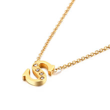 Load image into Gallery viewer, Charm Shiny Cubic Zircon Stainless Steel Initial Word 26 Letter A to Z CZ Alphabet Pendant Chain Necklace For Women Wholesale
