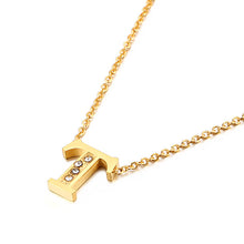 Load image into Gallery viewer, Charm Shiny Cubic Zircon Stainless Steel Initial Word 26 Letter A to Z CZ Alphabet Pendant Chain Necklace For Women Wholesale
