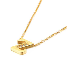 Load image into Gallery viewer, Charm Shiny Cubic Zircon Stainless Steel Initial Word 26 Letter A to Z CZ Alphabet Pendant Chain Necklace For Women Wholesale

